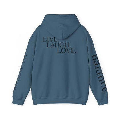 Balance Unisex Heavy Blend™ Hoodie - Live Laugh Love Design